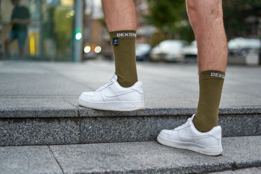 Водонепроникні шкарпетки DexShell Ultra Thin Crew, Хакі/Сірий L (43-46)