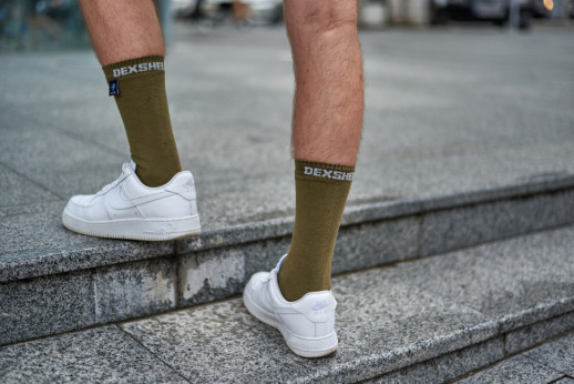 Водонепроникні шкарпетки DexShell Ultra Thin Crew, Хакі/Сірий L (43-46)