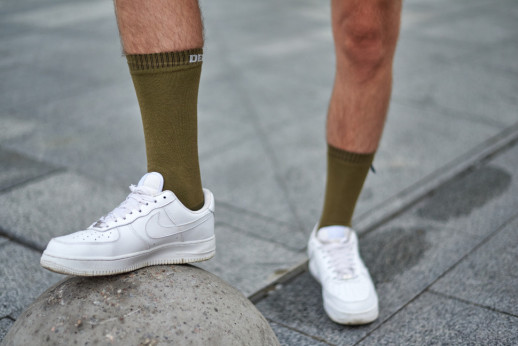 Водонепроникні шкарпетки DexShell Ultra Thin Crew, Хакі/Сірий L (43-46)