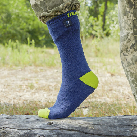 Водонепроникні шкарпетки DexShell Ultra Thin Crew, Синій/Жовтий M (39-42)